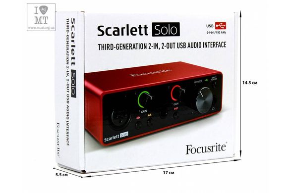 Аудиоинтерфейс FOCUSRITE Scarlett Solo 3rd Gen