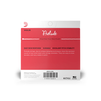 D'ADDARIO PRELUDE VIOLIN STRING SET 4/4 Scale Light Tension