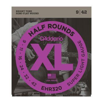 D`ADDARIO EHR320 XL HALF ROUNDS SUPER LIGHT 09-42