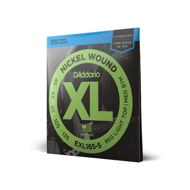 D'ADDARIO EXL165-5 XL NICKEL WOUND BASS REG LIGHT TOP / MED BOTTOM 5-STRING (45-135)