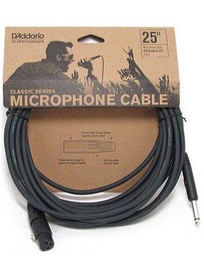 D`ADDARIO PW-CGMIC-25 Classic Series Microphone Cable (7.5m)