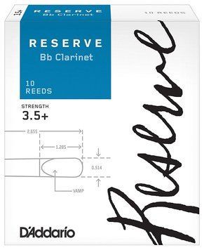 D`ADDARIO DCR10355 Reserve Bb Clarinet #3.5+ - 10 Box