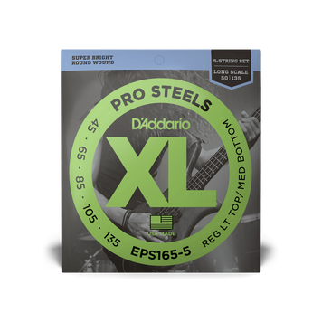 D'ADDARIO EPS165-5 XL PROSTEELS BASS REG LIGHT TOP / MED BOTTOM 5-STRING (45-135)