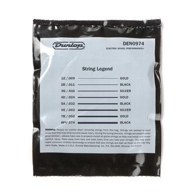 DUNLOP DEN09748 NICKEL WOUND ELECTRIC GUITAR STRINGS 09-74 | 8-STRING