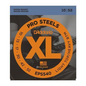D`ADDARIO EPS540 XL PRO STEELS LIGHT TOP / HEAVY BOTTOM 10-52