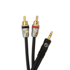 D`ADDARIO PW-MP-05 Custom Series Dual RCA to 3.5 Stereo Mini Jack Cable (1.5m)