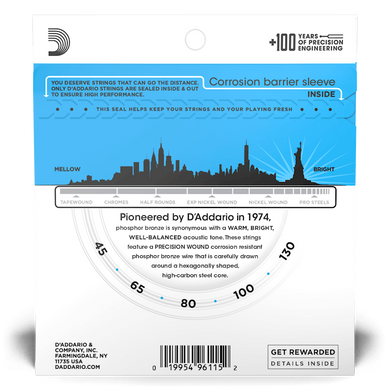 D'ADDARIO EPBB170-5 ACOUSTIC BASS PHOSPHOR BRONZE LIGHT 5-STRING (45-130)