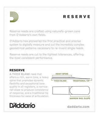 D`ADDARIO DJR1035 Reserve - Alto Sax #3.5 - 10 Box