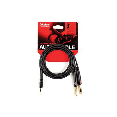D`ADDARIO PW-MPTS-06 Custom Series 1/8” to Dual 1/4” Audio Cable (1.8m)