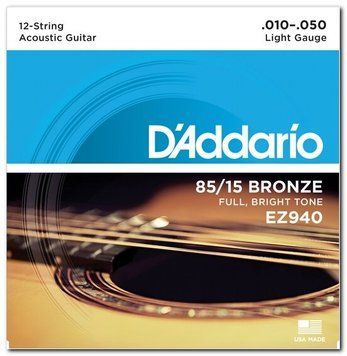 D`ADDARIO EZ940 BRONZE MEDIUM 12 STRINGS 10-50