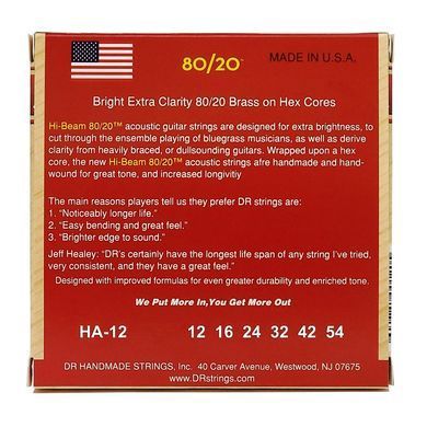 DR Strings HI-BEAM Acoustic 80/20 Bronze - Light (12-54)