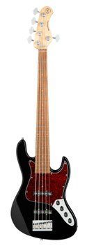SADOWSKY METROEXPRESS 21-FRET VINTAGE J/J BASS, MORADO, 5-STRING (SOLID BLACK HIGH POLISH)