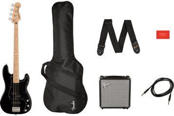 Гітарний набір з бас-гітарою SQUIER AFFINITY SERIES PJ BASS START PACK BLACK