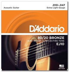 D`ADDARIO EJ10 80/20 BRONZE EXTRA LIGHT 10-47