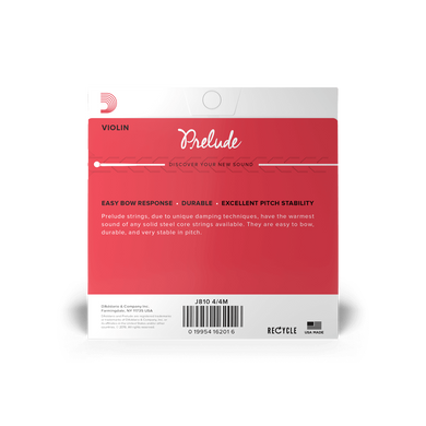 D'ADDARIO PRELUDE VIOLIN STRING SET 4/4 Scale Medium Tension