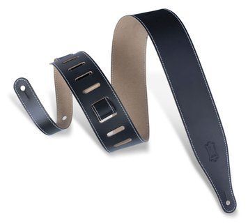 LEVY'S DM17-BLK TOP GRAIN SERIES GUITAR STRAP (Black)