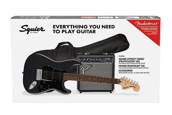 Електрогітара  SQUIER by FENDER AFFINITY SERIES STRAT PACK HSS CHARCOAL FROST METALLIC